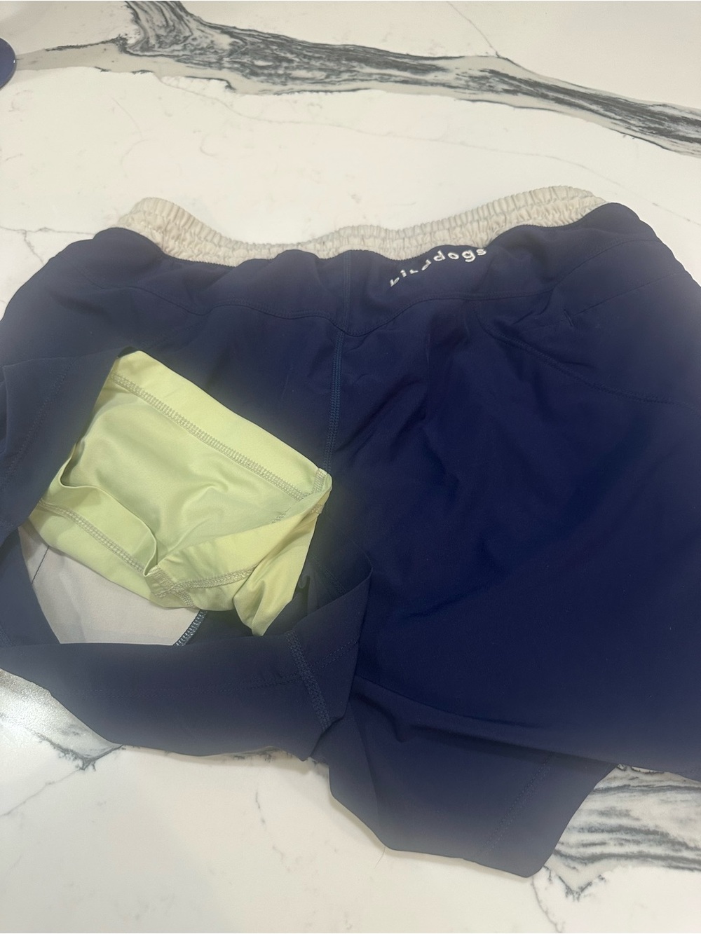 Birddogs shorts men’s large navy lime lined VGUC